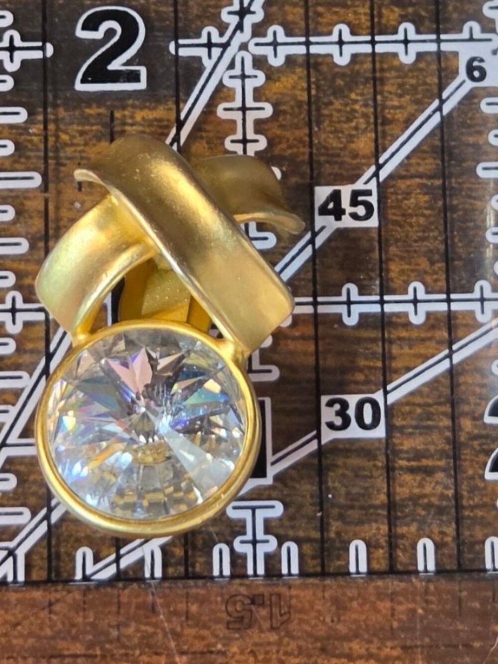 Vtg Norma Jean XO Faceted Rivoli Crystal Clip On Earrings Runway Style 1980s - Picture 6 of 12